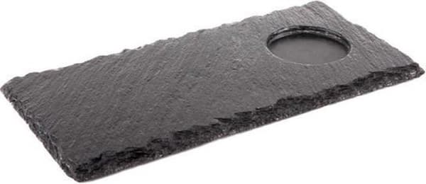 Naturstensplateau - 1 udsparing - 25x12cm - Sæt med 2 stk.