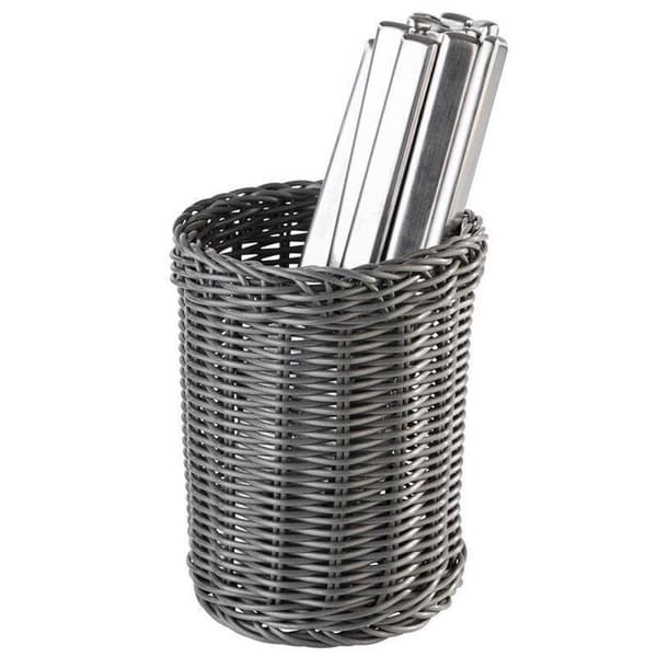 Bestekmandje economy - ø12 x k15 cm - antrasiitti - 2 kpl:n setti