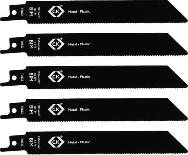 CK T0822 Sabelsavklinger 18 tpi, pakke med 5 savklinger længde 150 mm 5 stk (T0822)