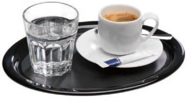 Melamin dienblad kaffestuga - Svart - 28x21 -5 cm - Set med 4 delar