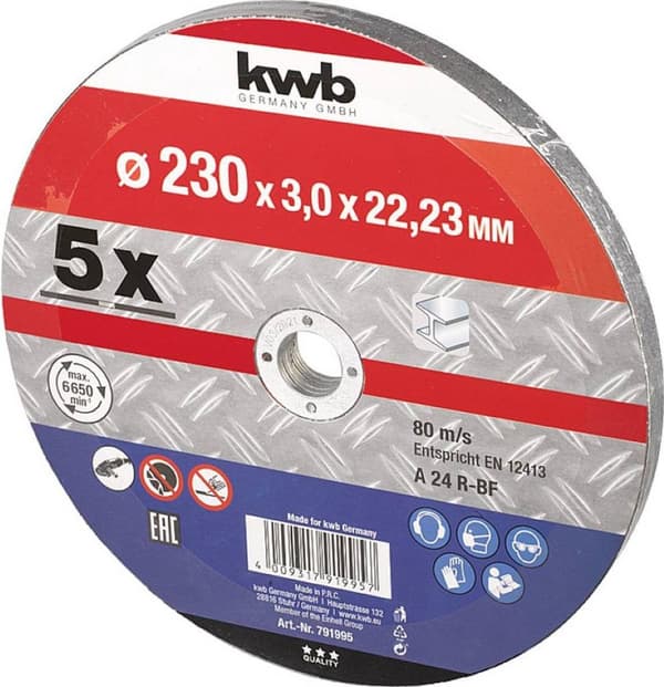kwb 791995 Skæreskive, lige, 230 mm, 5 stk., metal (791995)