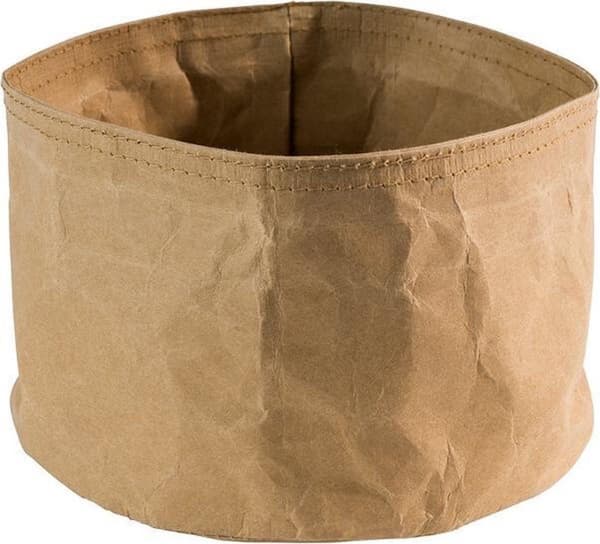 Kraftpapper bRoodmandje papperspåse - ø17 x h11 cm - beige - Set med 2 delar