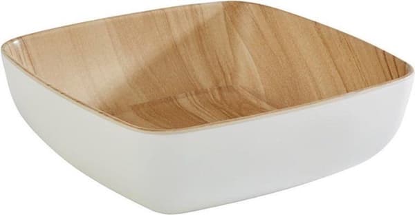 Melamin halsduk frida - 16 -5x16 -5xh5 -5 cm - Vit och vit look - Set med 4 delar