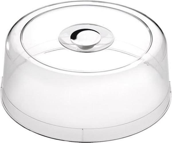 Vershouddeksel transparent och krom grepp - ø33 cm - Set med 2 delar