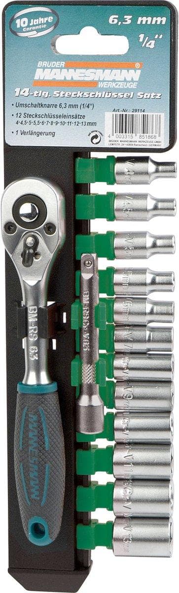 Dopsleutelset 14 kpl 1/4"