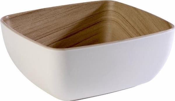 Melamiini gn huivi frida - 1/6gn - Wit en hout-look - 2 kpl:n setti