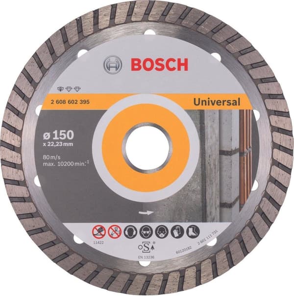 Bosch - Diamantdoorslijpschijf Standard Universal Turbo 150 x 22,23 x 2,5 x 10 mm