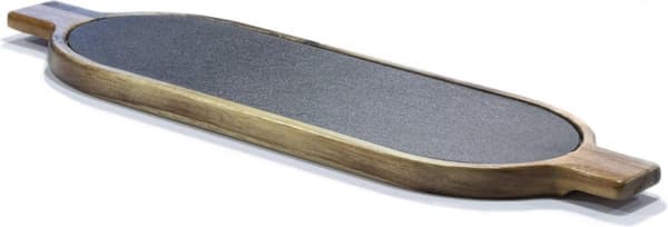APS-Germany® Borrelplank med naturstensindlægsplateau - 2 stykker - serverplanke - hapjesplank - kaasplank - 40 x 15 cm