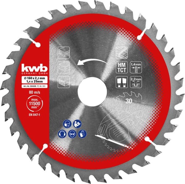 kwb 584795 cirkelsågbladssats 165 x 16 mm 1 st (584795)