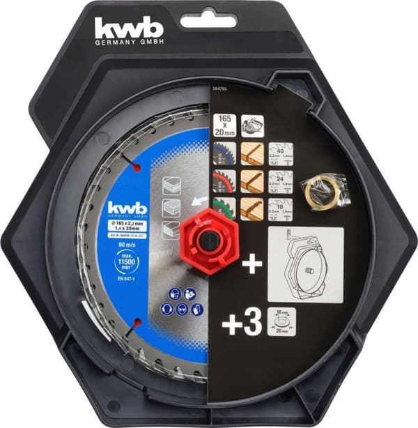 kwb 584795 cirkelsågbladssats 165 x 16 mm 1 st (584795)