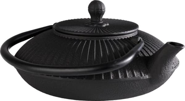 APS-Germany® Theepot med filter - Gietijzer - Dubbelwandig - 0,8 L - Sort