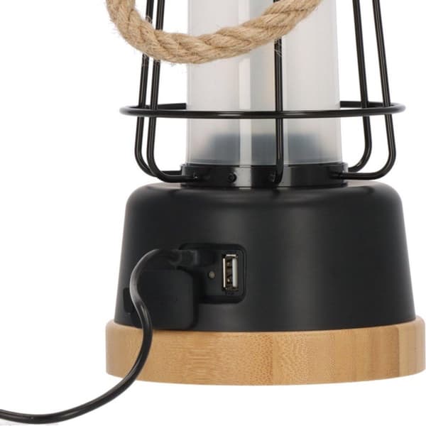 Brennenstuhl saatavilla retkeilyvalaisin henneptouwilla ja bamboevoetilla (350lm, IP44, brandtijd tot 75h, himmennys, power bank, instelbare valoväri)