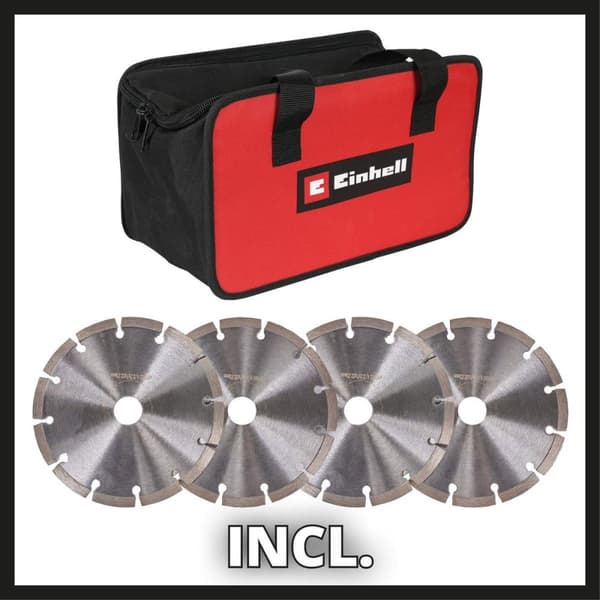 Einhell Muurfrees TE-MA 1700 (1700 W, sleufbreddinställning till 38 mm, sleufdiepte till 40 mm, mjukstart, överbelastningsskydd, inkl. 4 diamantslijps