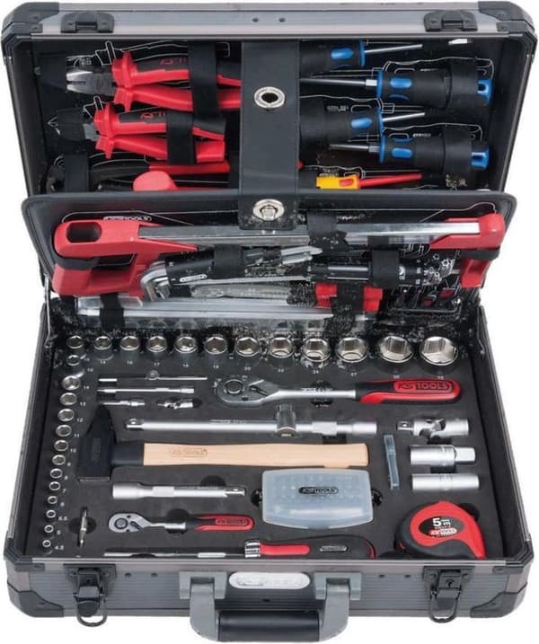 KS TOOLS - værktøjssæt - 127 dele - 1/4", 1/2" kuffert