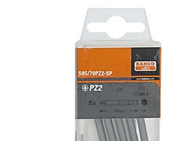 Bahco 1/4 bits PZ2 70 mm - 1/4'' sexkant DIN 3126 och ISO 1173, typ C 6.3