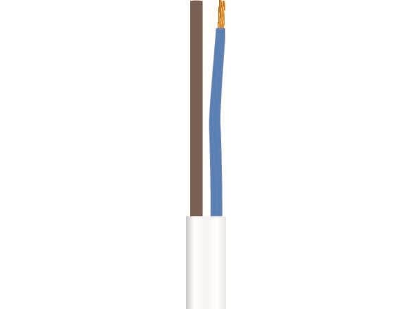 FIX-PRO Platt kabel, PVC2x0,75 mm² PKLF vit 300/300Vring, kabeldiameter 3,8x6,3 mm - (100 meter)