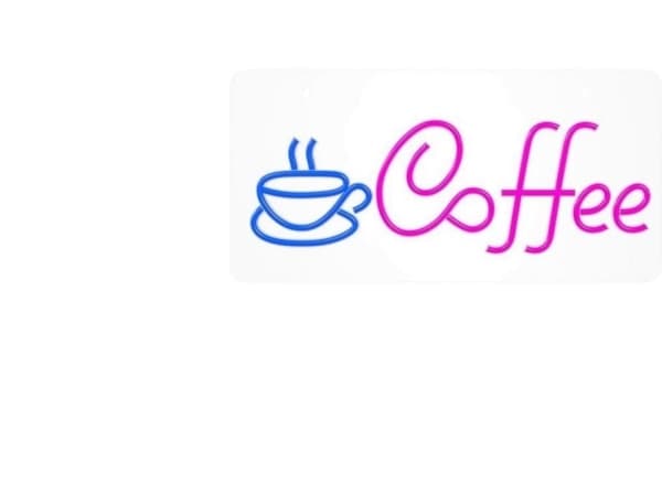 Ikuisesti TelForceone Neon PLEXI LED COFFEE vaaleanpunainen sininen NNE11 Neolia