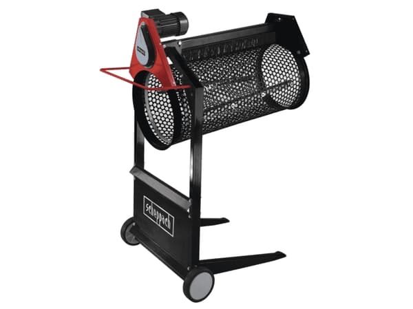 Scheppach rs 400, Electric rotary sieve, Svart, Röd, 3 m³/h, 42 RPM, 10 x 10 mm, 2 hjul