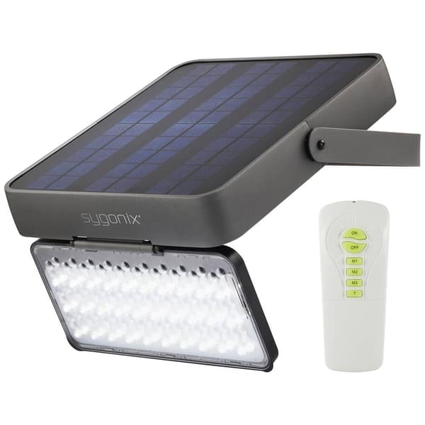 Sygonix SY-5275988 Solcells-utomhusväggbelysning SMD LED 30 W Svart