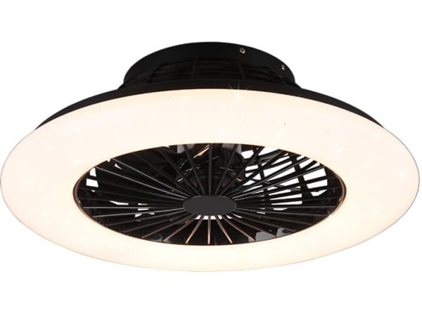 Trio Stralsund -LED-tuuletinvalaisin 50 cm, 30 W, mattamusta