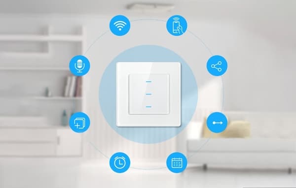 Kosketuskytkin WiFi Avatto N-TS10-B2 Double TUYA (musta)