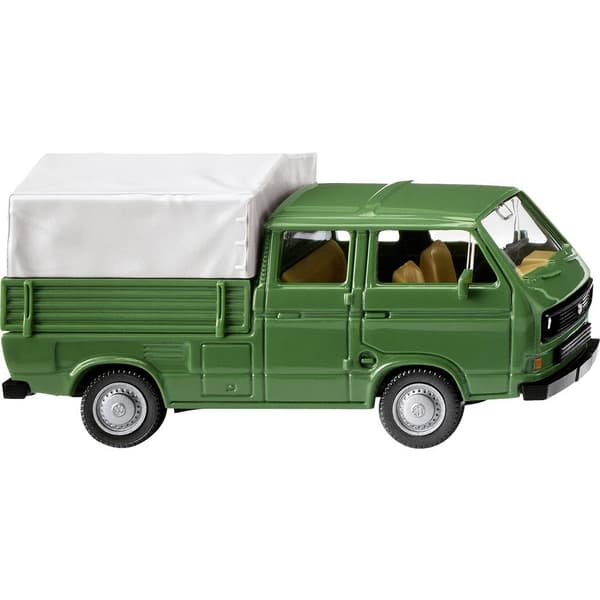 Wiking 0293 09 H0 Byggmodell Bil Volkswagen T3 dubbel kabinett - gräsgrön