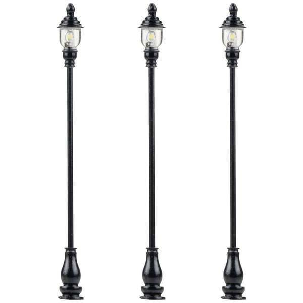 Faller H0 Parklampa enfasig Färdig modell 180116 3 st Svart