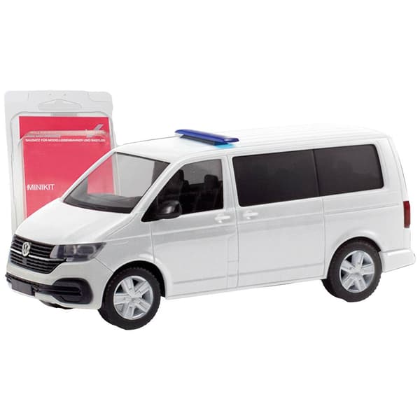 Herpa 013895 H0 Byggmodel Buss Volkswagen T 6.1 buss med hängskärm varningslampor DBS 5000