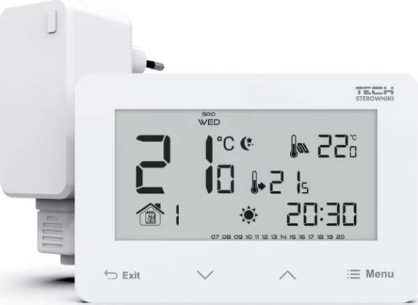 Tech Wireless ohjain ST-293z v2 valkoinen, huoneen kaksitoiminen (lasinen etupaneeli)