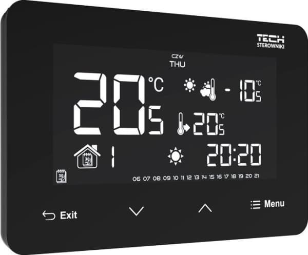 Tech kabelansluten styrenhet ST-293z v3 svart, rum dual-mode 230V driven glas infälld