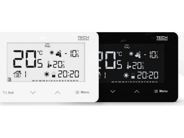 Trådbunden rumsregulator ST293V3 tvåstegs (glasfront) vit