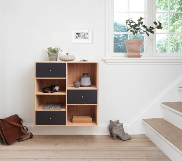 Trådbunden rumsregulator ST293V3 tvåstegs (glasfront) vit