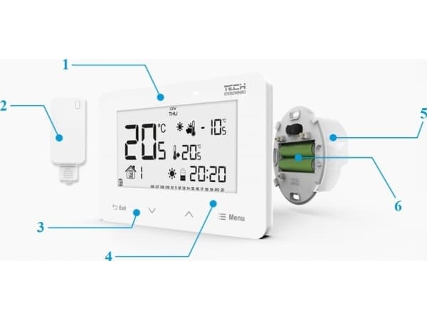 Tech Wireless rumsregulator ST293 V2 tvåstegs (glasfront) svart