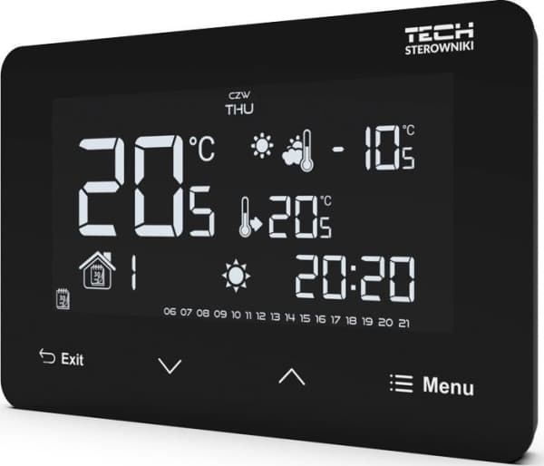 Tech Wireless ohjain ST-293z v2 musta, huoneen kaksitoiminen (lasinen etupaneeli)