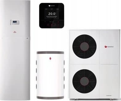 Saunier Duvalin uusiutuvan energian järjestelmäpaketti nro 04 - GeniaAir-lämpöpumppu MONO HA 10-6 O + FEW 200/6 + VNR 100 + SRC 720