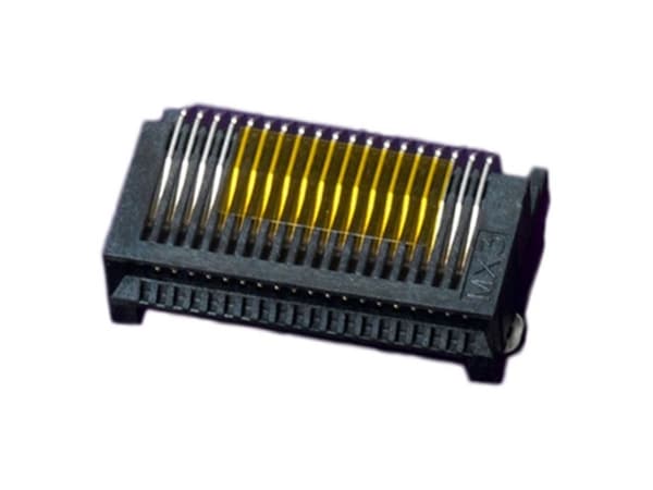 Molex infälld sockellist (standard) Totalt antal poler 38 Rutmått: 0,80 mm 755860010 550 st Tejp på hel rulle