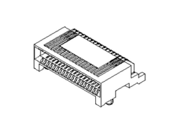Molex infälld sockellist (standard) Totalt antal poler 38 Rutmått: 0,80 mm 755860010 550 st Tejp på hel rulle