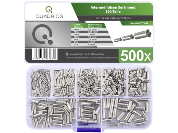 Quadrios 22C484 Sortiment kabelskor Oisolerade 500 st