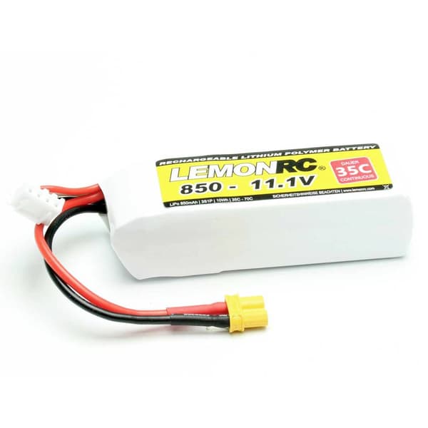 LemonRC RC Batteripack (LiPo) 11.1 V 850 mAh Antal celler: 3 35 C Softcase XT30