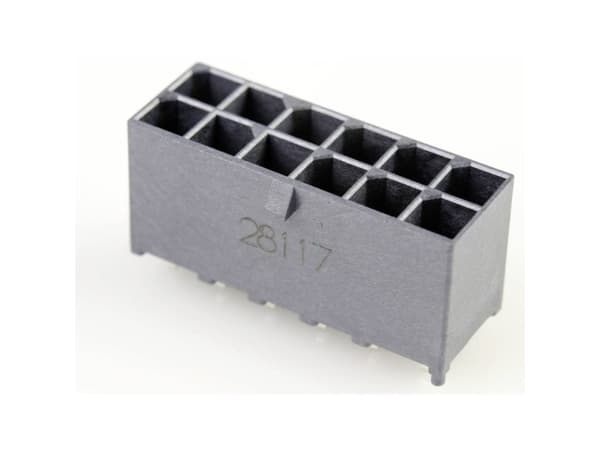 Molex infälld sockellist (standard) Totalt antal poler 12 Rutmått: 5,70 mm 1720650212 1 st Fack