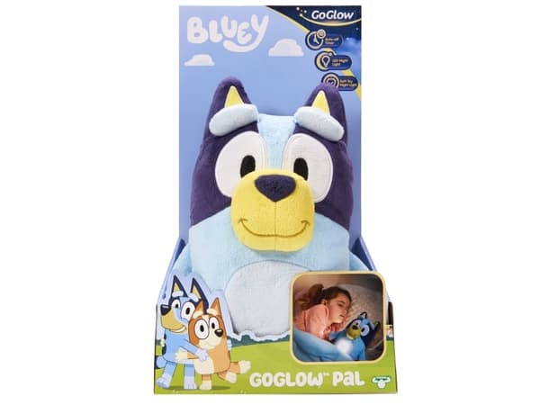 Bluey Light Up Bedtime Pal – Mjuk sovkompis med ljus från GoGlow