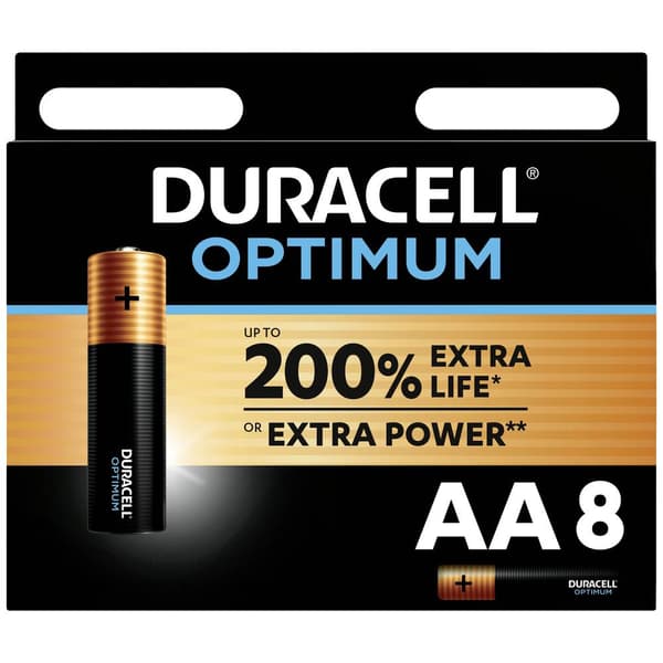 Duracell Optimum Batteri AA (R6) Alkaliskt 1.5 V 8 st