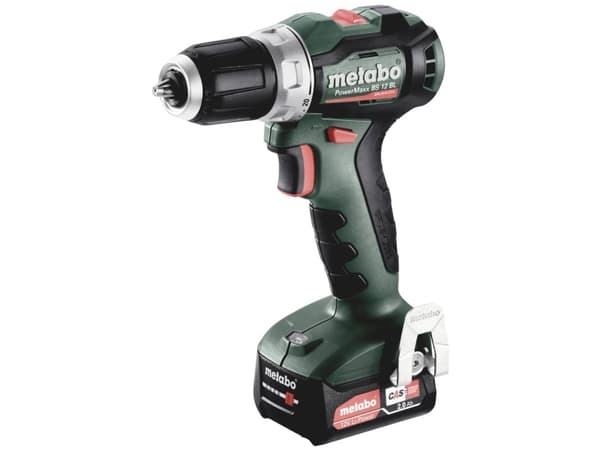Metabo PowerMaxx BS 12 BL, Elektrisk skrutrekker, Pistolhåndtak, Børsteløs, Hengekrok, 1600 RPM, 450 RPM