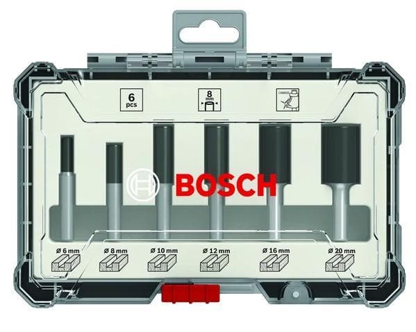 Bosch - fræsehoved - til træ, nåletræ, hårdttræ, profiler - 6 stykker - 6,35 mm, 12,7 mm, 19,05 mm, 15,88 mm, 7,94 mm - længde: 50 mm, 60 mm, 53,98 mm
