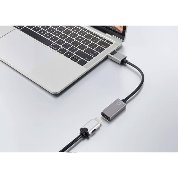 Renkforce RF-5246622 DisplayPort / HDMI Adapter [1x DisplayPort hane - 1x HDMI hona] Svart 8K UHD, Aluminiumkontakt 0.1