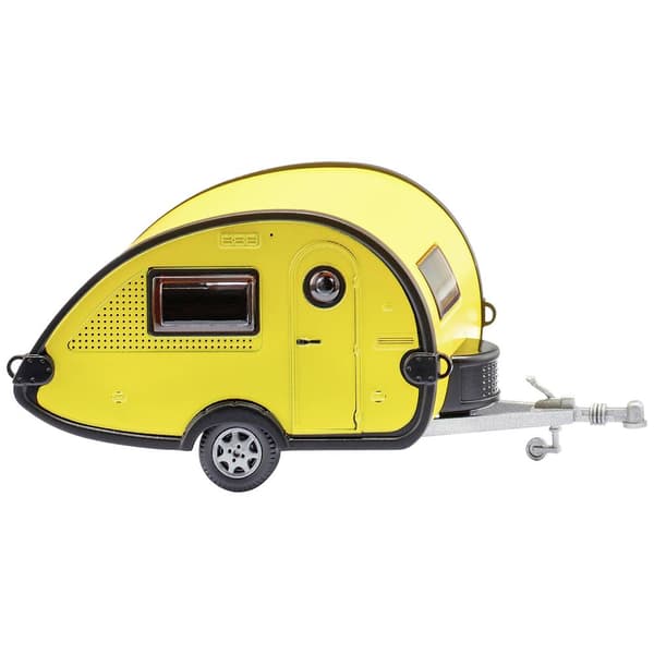 Wiking 009236 H0 Byggmodell Trailer T@B Husvagn - gul/svart