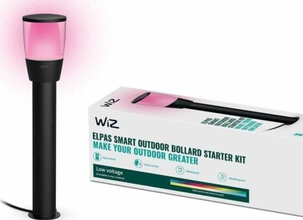 WiZ Starterkit för pollare, Smart piedestal-/stolpbelysning, Svart, LED, Metall, Glödlampan/-lamporna kan inte bytas ut, 400 LM