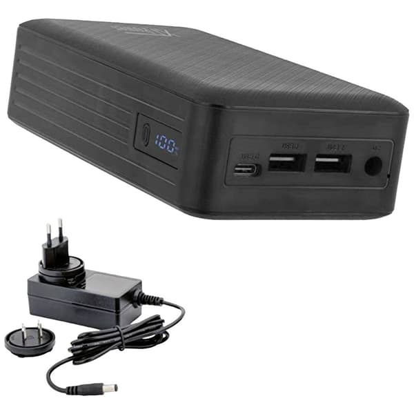XTPower XT-27000 DC PA Powerbank 26800 mAh Li-Ion USB, USB-C®, DC-uttag 3,5 mm Svart Statusindikering, Kan laddas och l