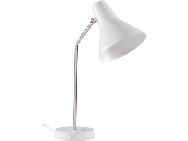Innolux Carin bordlampe, E27, hvit/krom