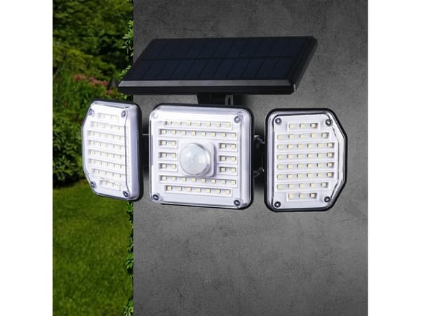 LED-solcellslampa med rörelsesensor Maclean IP65, 4W, 320lm, 4000K, Li-ion 1200 mAh, 3 driftlägen MCE615